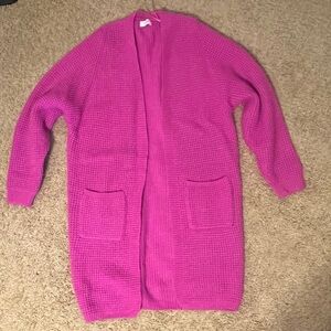 Oversized hot pink cardigan, size S/M.